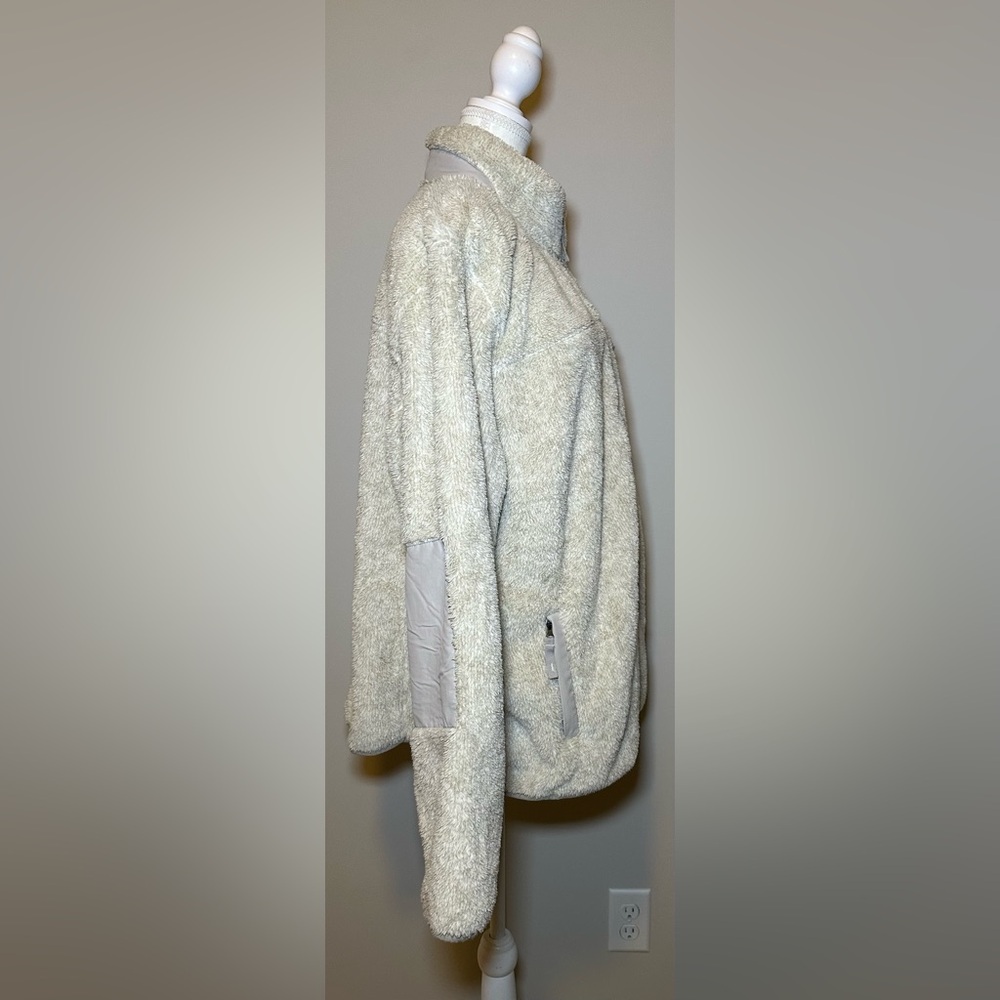 L.L. Bean High Pile Fleece Jacket cream white plus size 3X warm cozy thick‎ zip - Picture 7 of 15